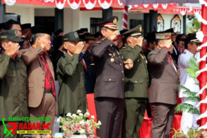 HUT RI Ke-78, Kapolres Hadiri Upacara di Halaman Kantor Bupati