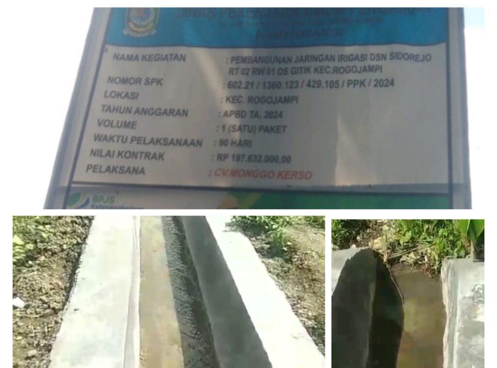 Ketua IWB : yang di Bangun CV Monggo Kerso bukan Sal Irigasi tapi Saluran Dana.