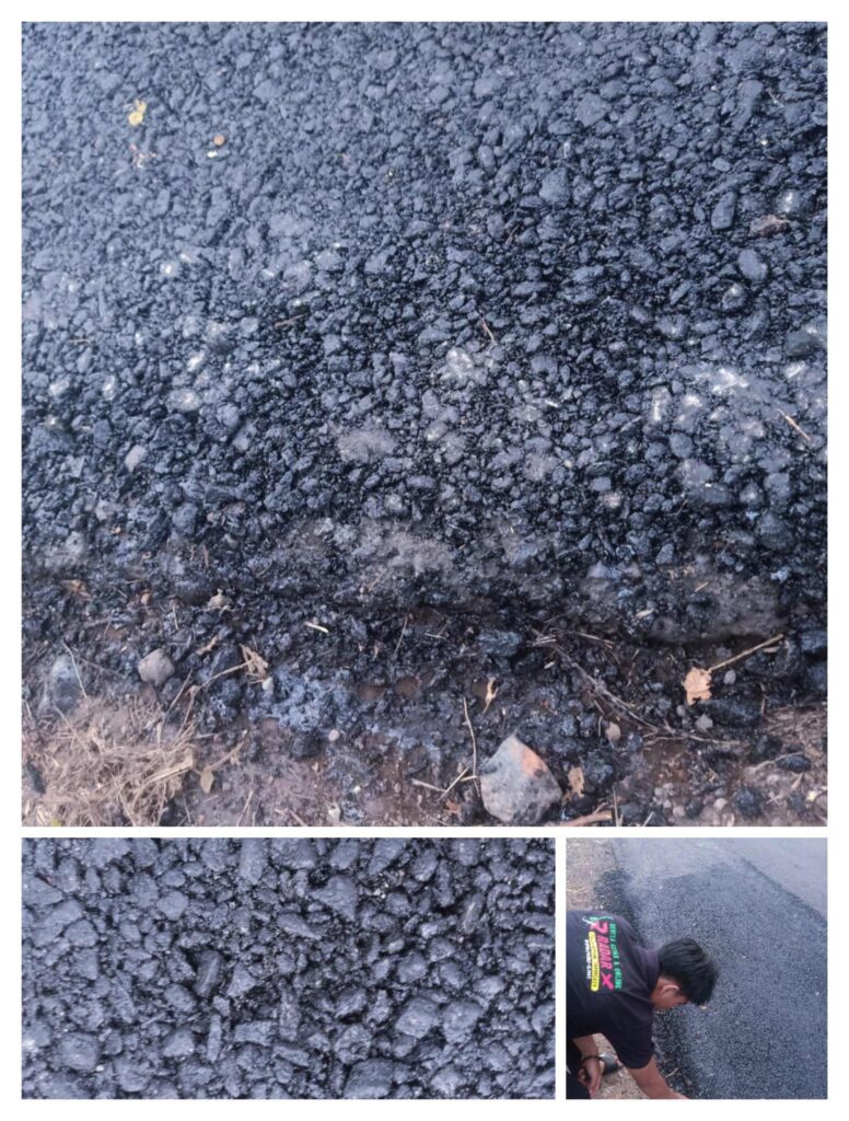 Tipisnya Hasil Tambal Sulam di Jalan Karangdoro dikeluhkan Pengendara.