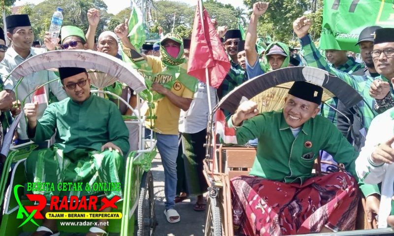 Ribuan Pendukung BERBAKTI, Iring-iringan Konvoi Becak Menuju KPU