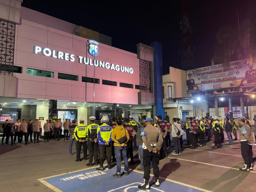 Pelantikan Presiden Terpilih, Polri dan TNI di Tulungagung Patroli Skala Besar