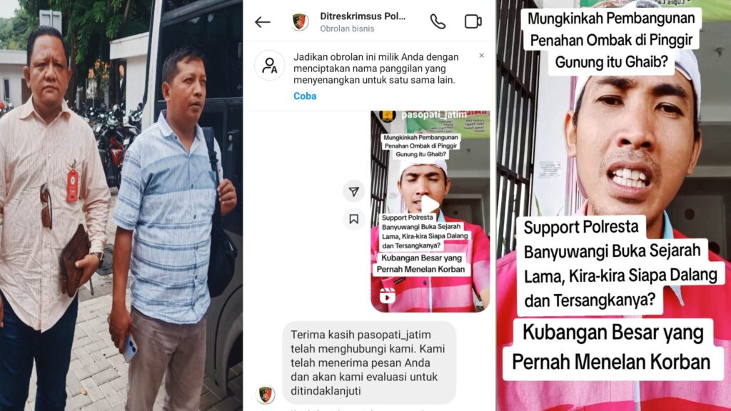 Video Mengenai Kubangan Besar di Banyuwangi, Akun Instagram Ditreskrimsus Polda Jatim Balas DM Pasopati Bakal Tindak Lanjuti