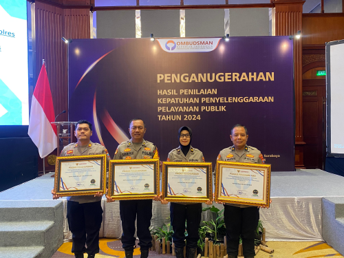 Polres Bondowoso Raih Penghargaan dari Ombudsman RI