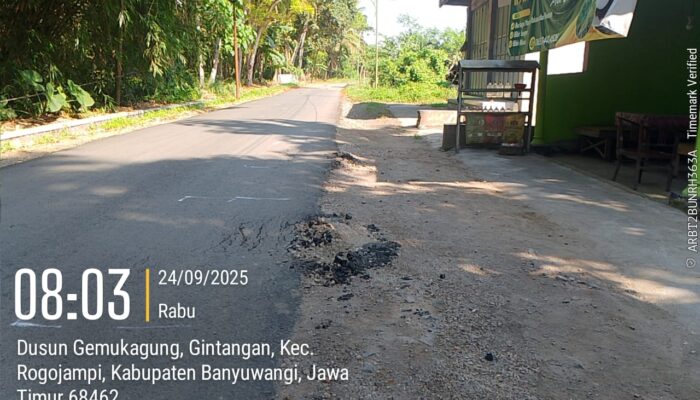 Baru Dibangun, Sudah Mulai Rusak: Kualitas Proyek Aspal Rp 195 Juta Jalan Gintangan Dipertanyakan