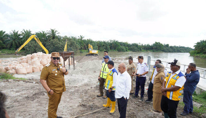 Pastikan Ketersediaan Air Irigasi untuk Petani, Bupati Batu Bara Tinjau Bendung Tanjung Muda