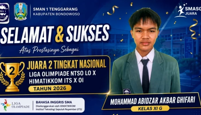 Siswa SMAN 1 Tenggarang Bondowoso Raih Juara 2 Nasional Olimpiade Bahasa Inggris