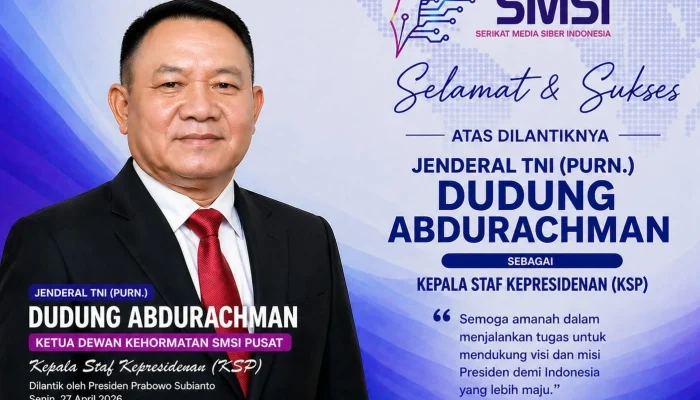 SMSI Bondowoso: Selamat Jenderal TNI (Purn.) Dudung Abdurachman Resmi Dilantik Jadi Kepala Staf Kepresidenan