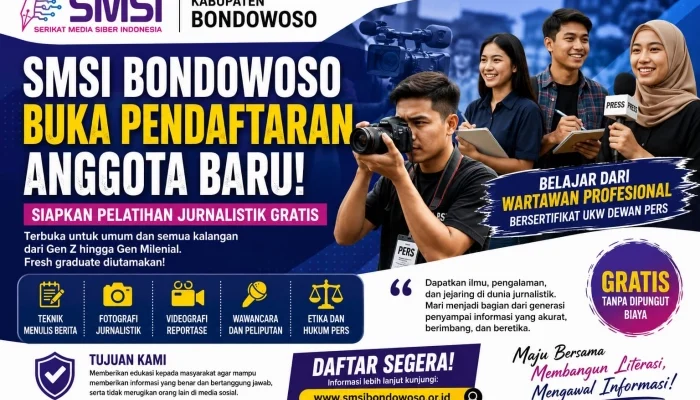 SMSI Bondowoso Buka Rekrutmen Anggota Baru, Siapkan Pelatihan Jurnalistik Gratis