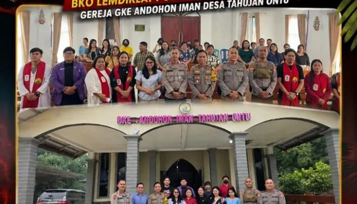 Perkuat Pencegahan Karhutla, BKO Lemdiklat Polri Sambangi Jemaat Gereja GKE Andohon Iman Desa Tahujan Ontu