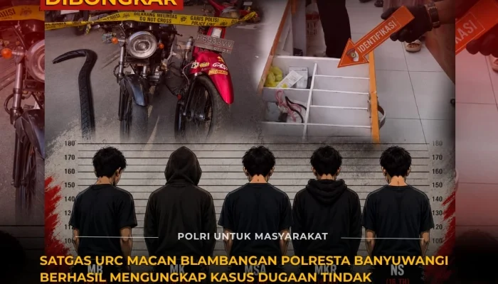 Beraksi Dini Hari, Komplotan ABH Pembobol Minimarket dan Sekolah Digulung Satgas URC Macan Blambangan