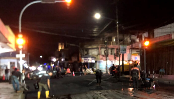 Gercep Perbaikan Jalan Jendral Suprapto Indramayu Dikebut Malam Hari, Warga Apresiasi