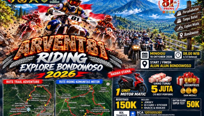 Arvent 81 Explore Bondowoso 2026 Usung Semangat Persaudaraan, Petualangan, dan Sportivitas