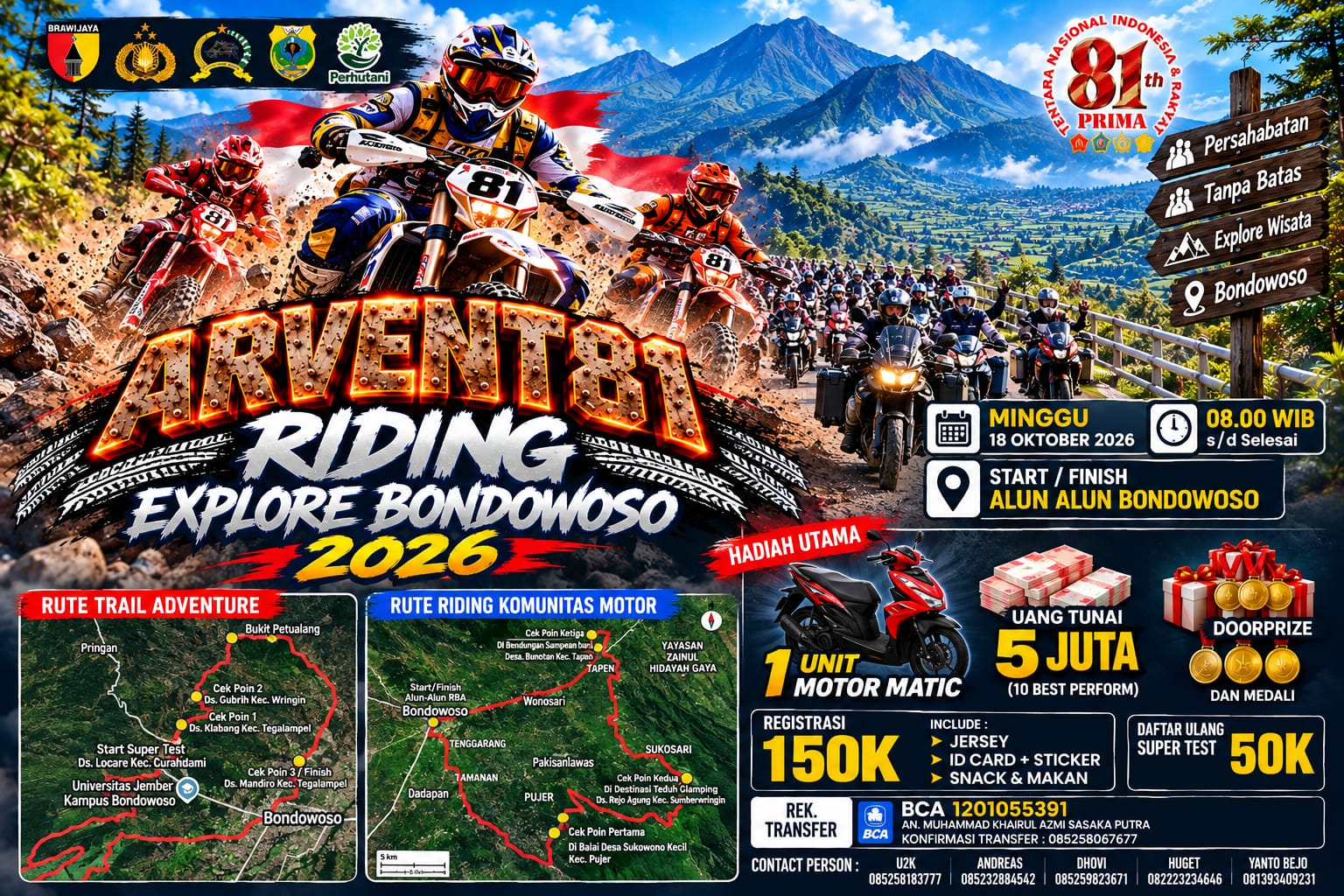 Arvent 81 Explore Bondowoso 2026 Usung Semangat Persaudaraan, Petualangan, dan Sportivitas